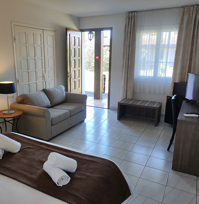 The spacious and comfortable family suite at the Relais du Val d'Orbieu, hotel in the Aude department